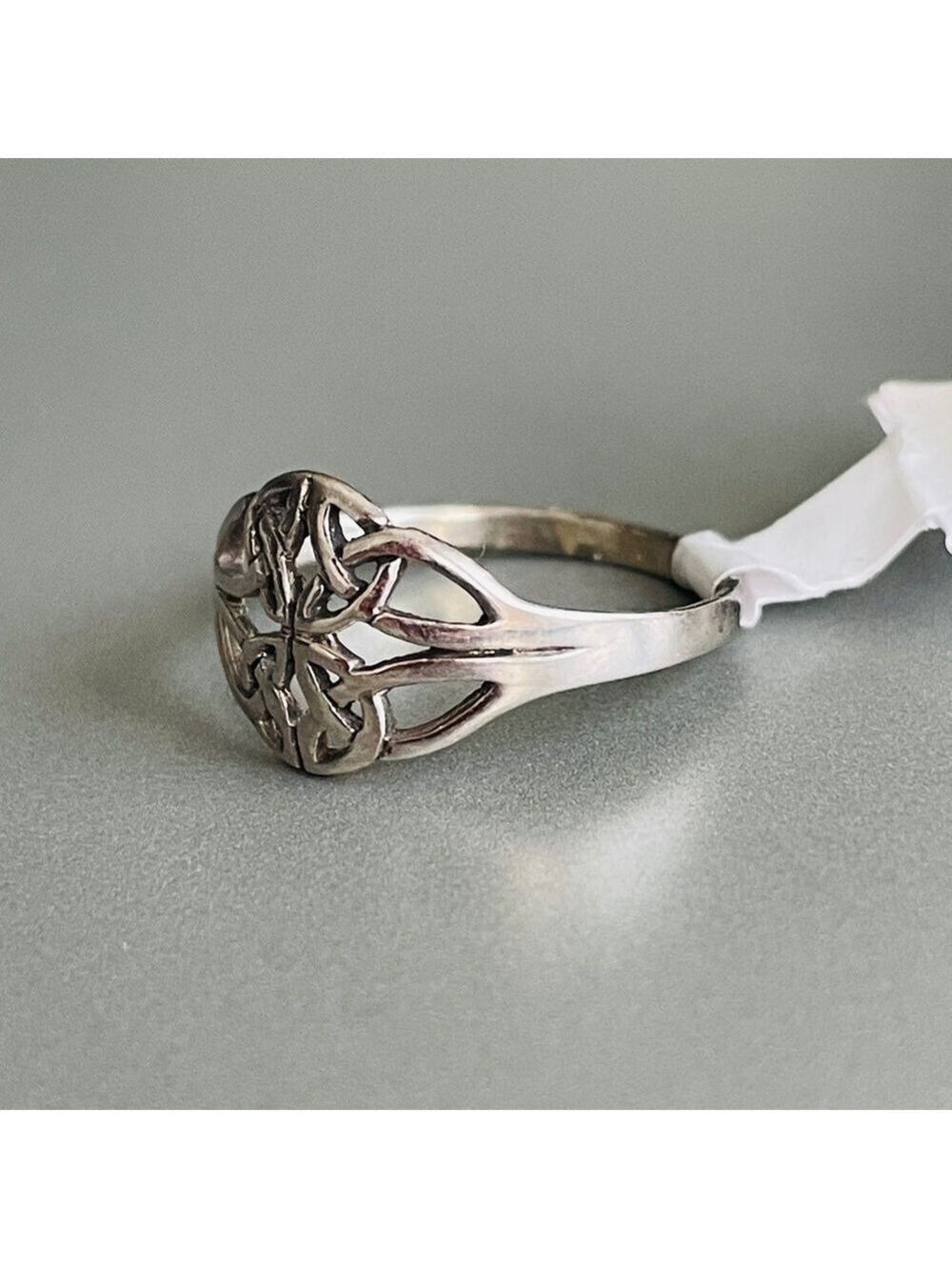 Celtic Trinity Knot Sterling Silver Ring Available Sizes 5, 6, 8, 9 Unisex - Picture 4 of 13